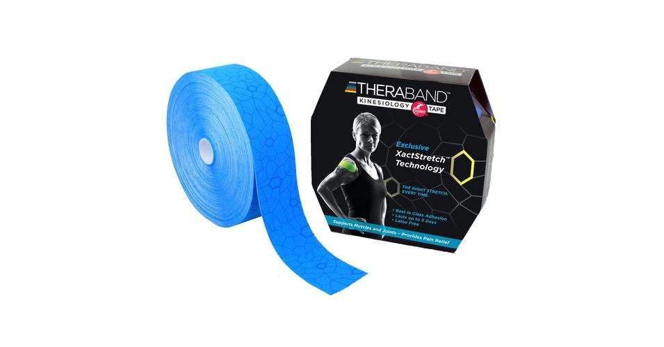 TheraBand kineziológiai tape, kék/kék mintával 5cm x 31,4 m